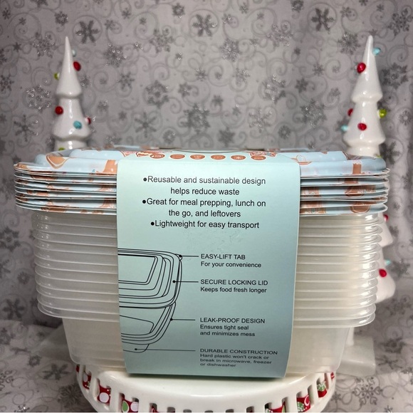 CWC Pastel Blue Christmas GIngerbread Snowman Theme Food Storage Containers - 24 - Picture 3 of 10